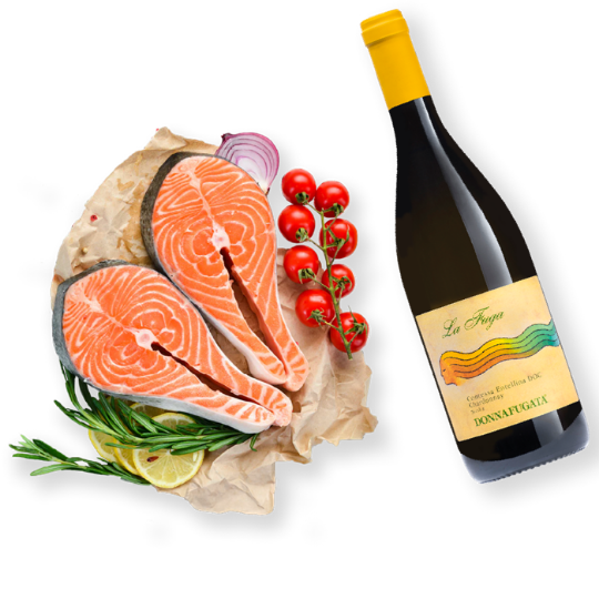 Picture of 800 g Norwegian Salmon Steak & La Fuga (Chardonnay)