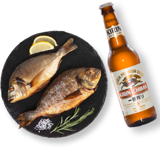 სურათი 6x Kirin Ichiban 330ml & შებოლილი დორადო 1 kg